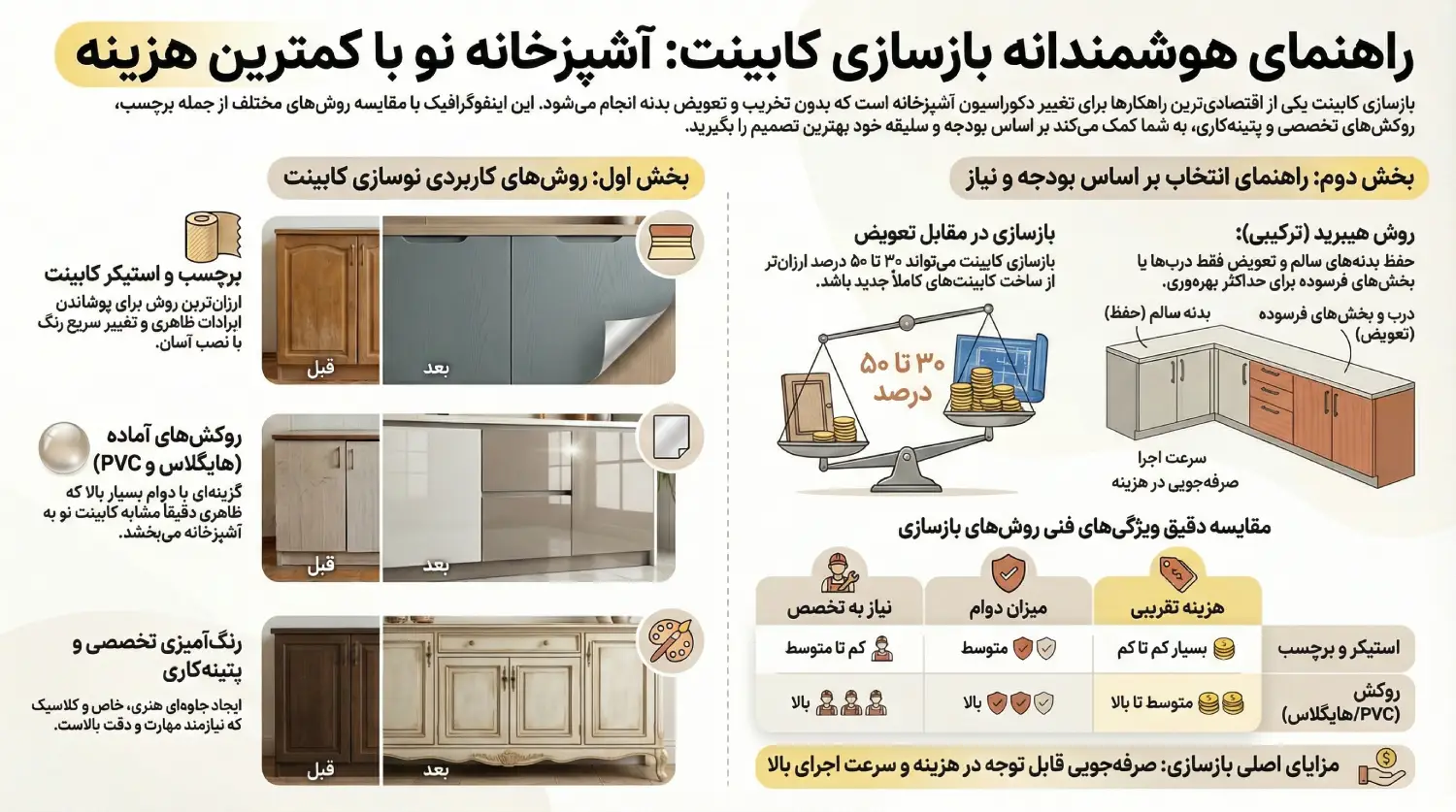 بازسازی انواع کابینت